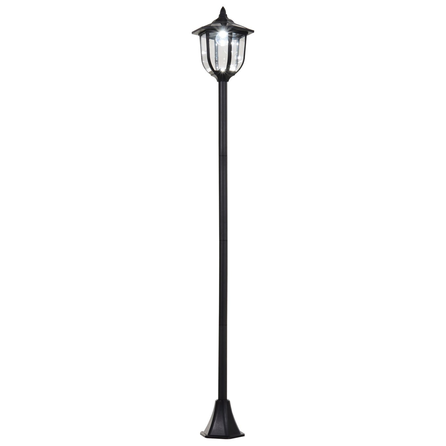 Outsunny Outdoor Garden Solar Post Lamp Sensor Light LED Lantern Bollard Pathway Torch Light 1.77m Tall
