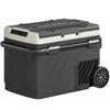 Outsunny 40L Compressor Car Fridge Freezer, Dual Zone Camping Refrigerator with App Control, Telescopic Handle, -20Â°C-20Â°C