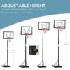 HOMCOM Portable 10ft Basketball Backboard Hoop Set Professional Outdoor Freestanding Basketball Stand with Wheels for Adults and Children, Adjustable High 2.55M-3.05M
