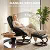 HOMCOM Swivel Recliner Chair with Footstool, PU Leather Recliner Armchair with Adjustable Back and Wood Frame, Black
