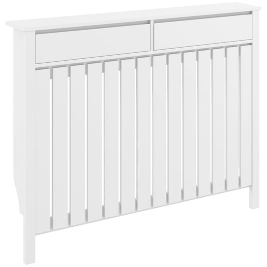 HOMCOM 93 x 119cm Rustic-Look Radiator Cover - White