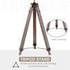 HOMCOM Industrial Tripod Floor Lamp, Nautical Searchlight with Adjustable Height, Wood Legs, E14 Lamp Base for Living Room, Bedroom, Grey and Bronze