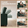 HOMCOM 2 Seater Sofa Bed, 3-in-1 Convertible Pull Out Sleeper Sofa with Clik-Clack Adjustable Backrest, Dark Green