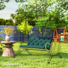 Outsunny 2 Seater Bench Pad, Garden Chair Cushion with Back and Ties for Indoor and Outdoor Use, 98 x 100 cm, Green