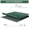 Outsunny Outdoor Garden Furniture Cover Waterproof, Anti-UV 600D Heavy Duty Oxford Fabric Patio Furniture Cover for Rectangular Sofa Table Set, Green, 135 x 135 x 75 cm