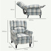 HOMCOM 160Â° Reclining Armchair, with Footrest - Grey