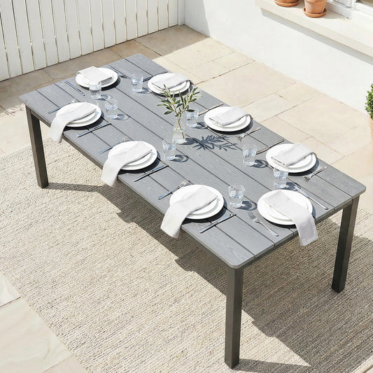 Outsunny Garden Dining Table for 6-8 Person in Grey