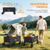 Outsunny Folding Garden Trolley, Outdoor Wagon Cart with Carry Bag, for Beach, Camping, Festival, 120KG Capacity, Black