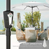 Outsunny 3 m Garden Parasol with Tilt Mechanism & Crank Handle, UPF 30+ Patio Umbrella Outdoor Table Umbrella, Cream White