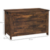 HOMCOM Storage Chest, Modern Storage Trunk with 2 Safety Hinges and Cut-out Handles, Wooden Toy Box for Living Room, Entryway, 76 x 40 x 48 cm, Rustic Brown