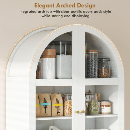 HOMCOM 180cm Tall Kitchen Cupboard in White