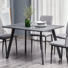 HOMCOM Dining Table, Contemporary Rectangle Kitchen Table with Metal Legs and Spacious Tabletop for Dining Room, Living Room, Dark Grey