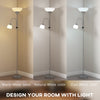 HOMCOM LED Floor Lamp for Living Room, 180cm Tall Standing Lamp, Mother and Child Uplighter with Adjustable Gooseneck, 3000K/4500K/6500K Colour Temperatures, Silver Tone