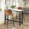 HOMCOM Bar Stools Set of 2, PU Leather Dining Stools with Backrest, Footrest, for Kitchen, Counter, Breakfast Bar, Brown