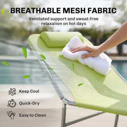 Outsunny Single Folding Sun Lounger in Green