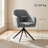 HOMCOM 360 Degree Swivel Accent Chair, Snow Flannel Armchair, Grey