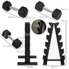 SPORTNOW 5-Tier Dumbbell Rack with 6 Hexagonal Rubber Dumbbells (2x4kg, 2x5kg, 2x6kg), Dumbbell Storage Stand Holder with Weights Sets for Home Gym Fitness, Black