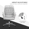 Vinsetto Linen Computer Chair with Armrest, Modern Swivel Chair with Adjustable Height, Light Grey