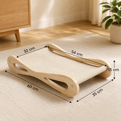PawHut 2 in 1 Sisal Cat Scratcher Bed Cat Scratching Board and Lounger 60 x 35 x 13 cm Cream White