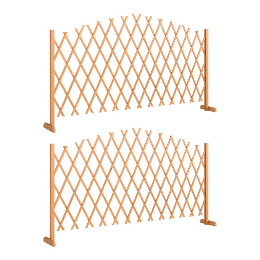 Outsunny 2 Pack Expanding Fence Panels in Brown