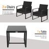 Outsunny 2 Seater Rattan Coffee Set-Black
