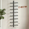 HOMCOM Wall Mounted Wine Rack, 8 Tier Metal Wine Display Rack, Storage Holder for Kitchen, Black