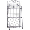 Outsunny 3 Tier Plant Stand Indoor Outdoor, Metal Plant Shelf Flower Display Rack for Potted Plants Garden Balcony Decor, 44 x 25 x 96 cm