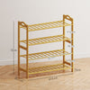 HOMCOM Freestanding Bamboo Shoe Rack, 4-Tier Shoe Shelf Stand for Hallway, Living Room, Bedroom, Natural Wood Finish