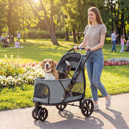 PawHut Dog Stroller in Grey