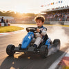 AIYAPLAY 24V Electric Go Kart, Drift Kart with Adjustable Seat, Slow Start, 5-Point Harness, Music, Horn, for 6-12 Years, Blue
