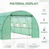 Outsunny Walk-in Polytunnel Greenhouse, Outdoor Garden Tunnel Greenhouse Tent with Zipped Roll-Up Door and 8 Mesh Windows, 6 x 3M