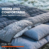 Outsunny Double Sleeping Bag with 2 Pillows, 220 x 160 cm Extra-Large Sleeping Bag for Adults, Black and Grey