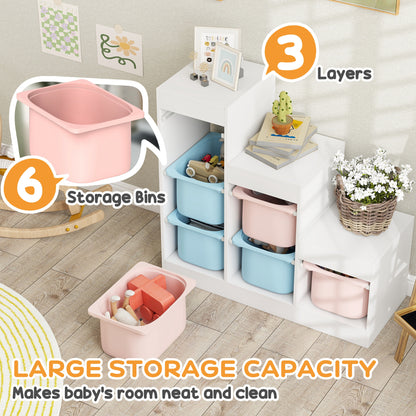 AIYAPLAY Toy Storage Organiser in Blue and Pink