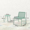 Outsunny 3 Piece Rattan Bistro Set, Outdoor Garden Furniture Set with 2 Chairs, Round Coffee Table for Patio, Balcony, Green