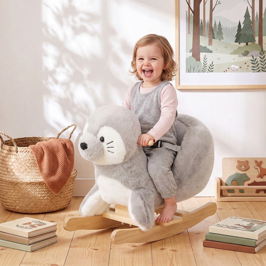 AIYAPLAY Baby Rocking Horse in Grey