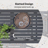 Outsunny 5 Piece Wooden Garden Dining Set for 6, Outdoor Conversation Set with 2 Armchairs, 2 Loveseats and Dining Table with Umbrella Hole for Patio, Balcony, Grey