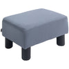 HOMCOM Microfiber Cloth Footstool, Small Foot Rest, Rectangle Sofa Stool for Bedroom Living Room, Grey