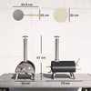 Outsunny Outdoor Pizza Oven Foldable Legs Pellet Wood Fired Pizza Maker w/ 12