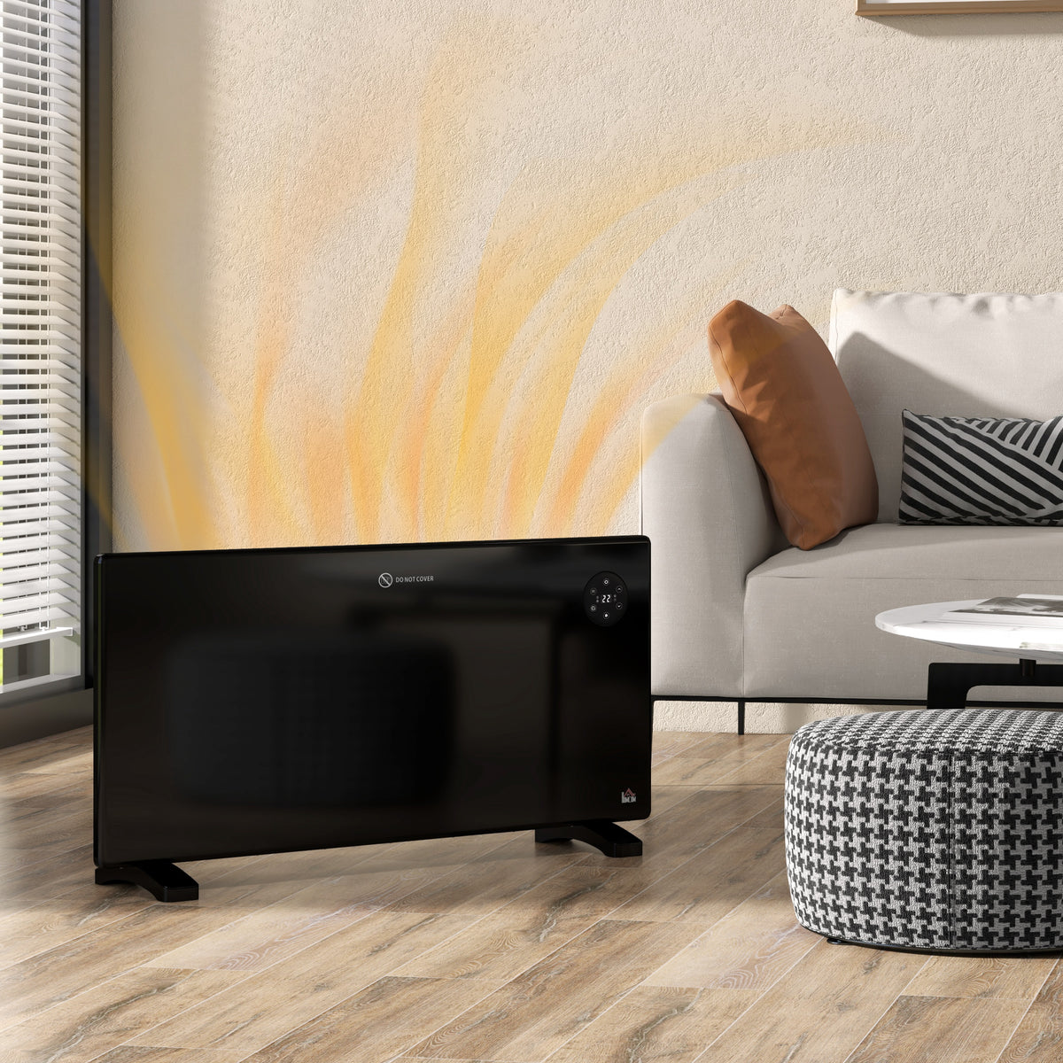 HOMCOM 2000W Electric Convector Heater in Black