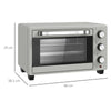 HOMCOM 21L Mini Countertop Oven, 100Â°C-230Â°C Adjustable Temp - Silver Tone