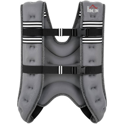 HOMCOM 10KG Weighted Vest, Running Weight Vest with Adjustable Strap, Convenient Pocket and Reflective Strips for Men and Women
