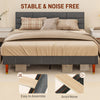 HOMCOM Upholstered King Bed Frame 154W x 206D x 87Hcm with Slats - Grey
