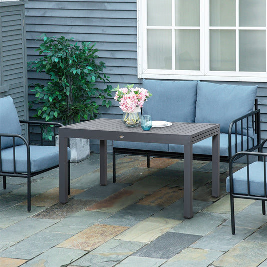 Outsunny Extendable Garden Table x 75cm in Dark Grey