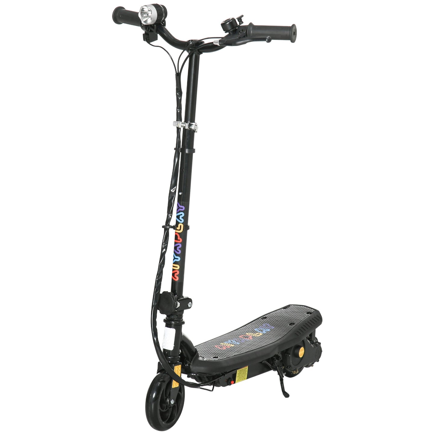 HOMCOM Foldable Electric Scooter, with LED Lights, for Ages 7-14 Years, Black