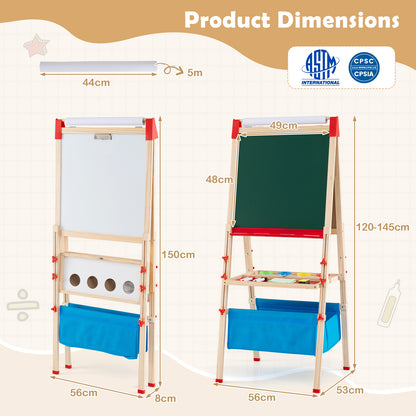 Product dimensions diagram for the colourful art easel