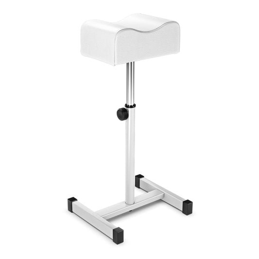 Adjustable Pedicure Manicure Footrest Salon Spa Tool in white, shown from the front