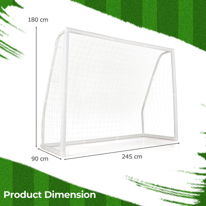 Product dimension diagram showing the size of the soccer goal