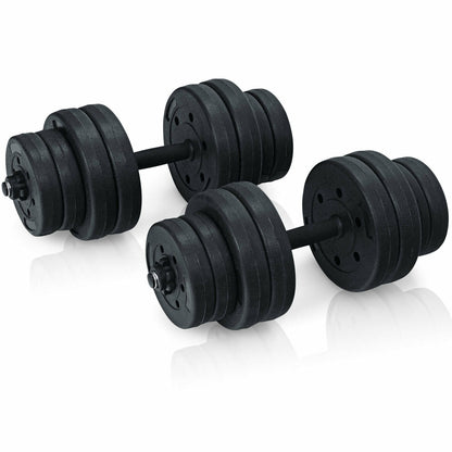 Adjustable Weight 2 in 1 Dumbbell/Barbell Set 30KG with weights on the bars
