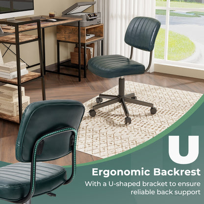 Adjustable Ergonomic Leisure Chair with PU Leather-Green