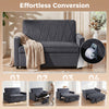 HOMCOM 2 Seater Sofa Bed, 3-in-1 Convertible Pull Out Sleeper Sofa with Clik-Clack Adjustable Backrest, Dark Grey